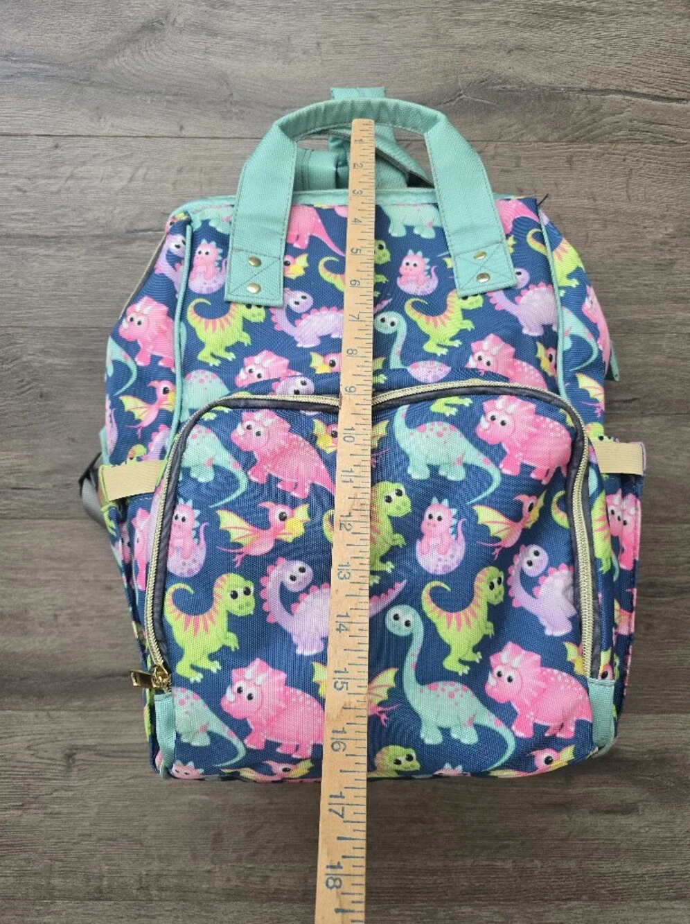 Kawaii Dinosaur Print Diaper Backpack Colorful Fun Travel Etsy